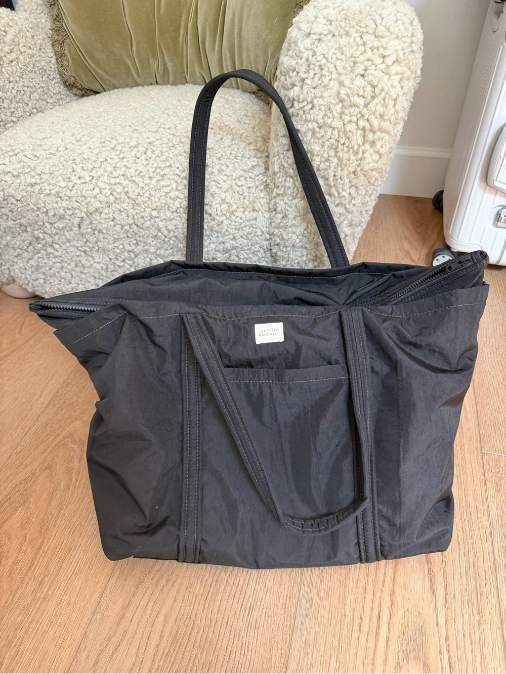 Loeffler Randall Black Nylon Tote Bag with Dual Top Handles
